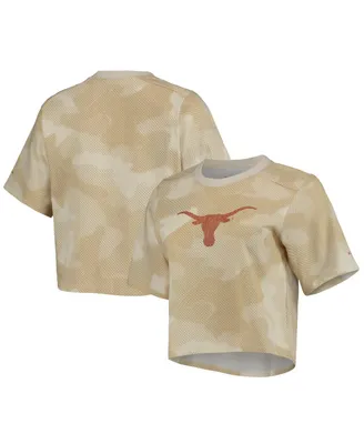 Women's Columbia White and Tan Texas Longhorns Park Camo Boxy T-shirt