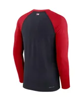 Men's Nike Navy, Red Washington Nationals Game Authentic Collection Performance Raglan Long Sleeve T-shirt