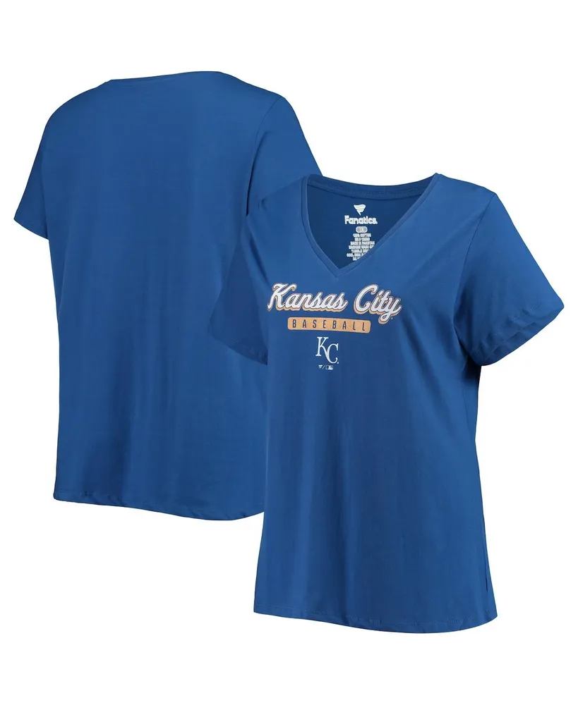 Kansas City Royals Soft as a Grape Women's Plus Size V-Neck Jersey T-Shirt  - Royal