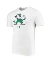 Men's Under Armour White Notre Dame Fighting Irish Mascot Logo Performance Cotton T-shirt