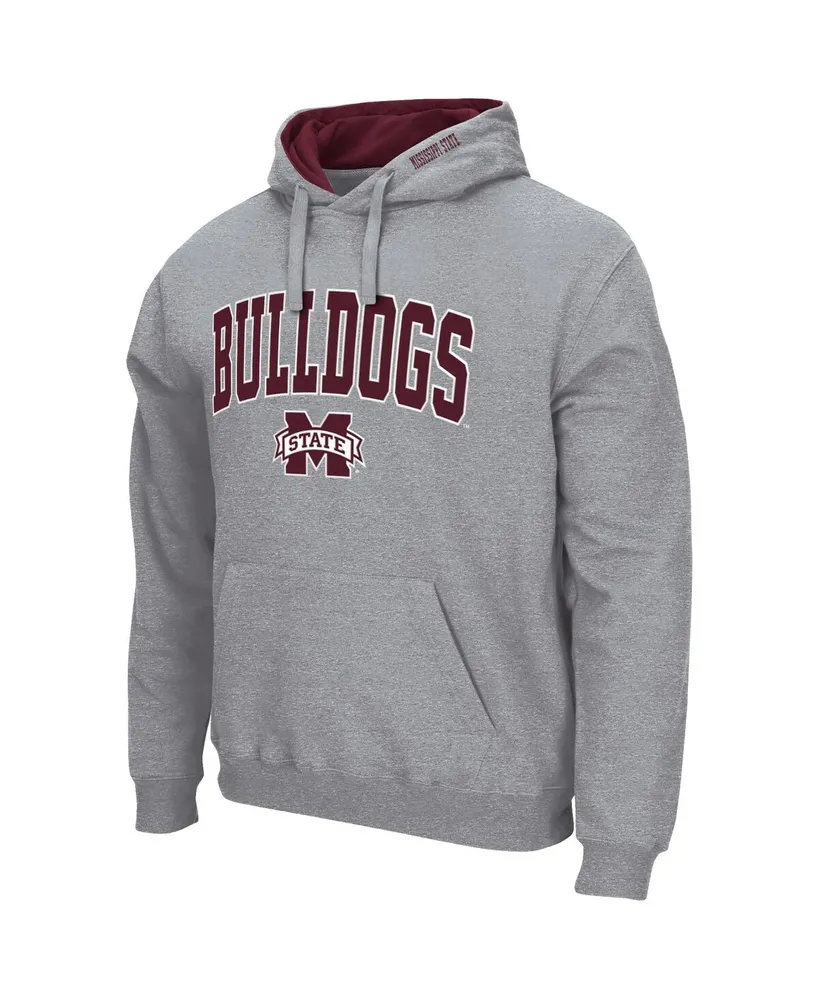 Men's Colosseum Heathered Gray Mississippi State Bulldogs Arch and Logo 3.0 Pullover Hoodie