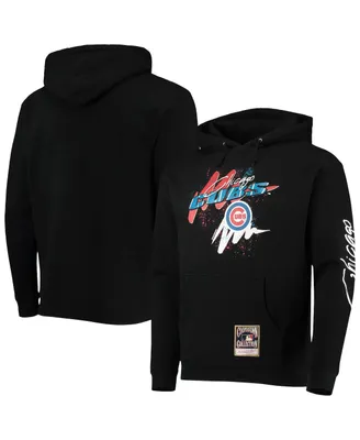 Men's Mitchell & Ness Black Chicago Cubs Hyper Hoops Pullover Hoodie
