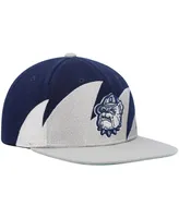 Men's Mitchell & Ness Gray, Navy Georgetown Hoyas Sharktooth Snapback Hat