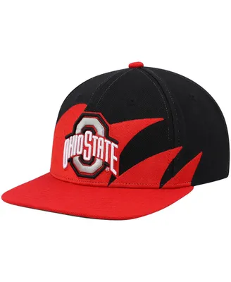 Men's Mitchell & Ness Scarlet, Black Ohio State Buckeyes Sharktooth Snapback Hat