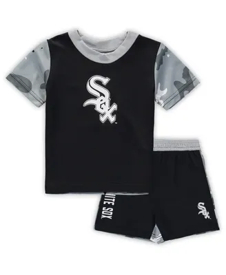 Newborn and Infant Boys Girls Black, Chicago White Sox Pinch Hitter T-shirt Shorts Set