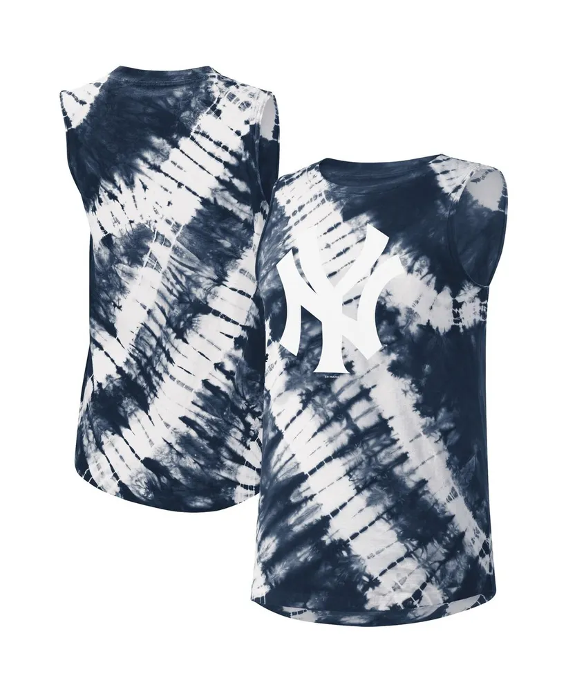 Women's Touch Navy New York Yankees Money Ball Tie-Dye Tank Top