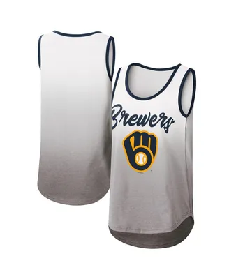 Women's G-iii 4Her by Carl Banks White Milwaukee Brewers Logo Opening Day Tank Top