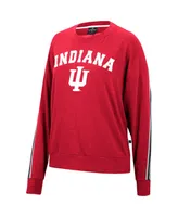 Women's Colosseum Heathered Crimson Indiana Hoosiers Team Oversized Pullover Sweatshirt