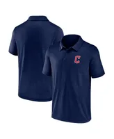 Men's Fanatics Navy Cleveland Guardians Primary Logo Space-Dye Polo Shirt