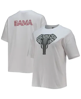 Women's The Wild Collective White Alabama Crimson Tide Camo Boxy Graphic T-shirt