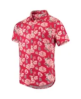 Men's Foco Red St. Louis Cardinals Floral Linen Button-Up Shirt