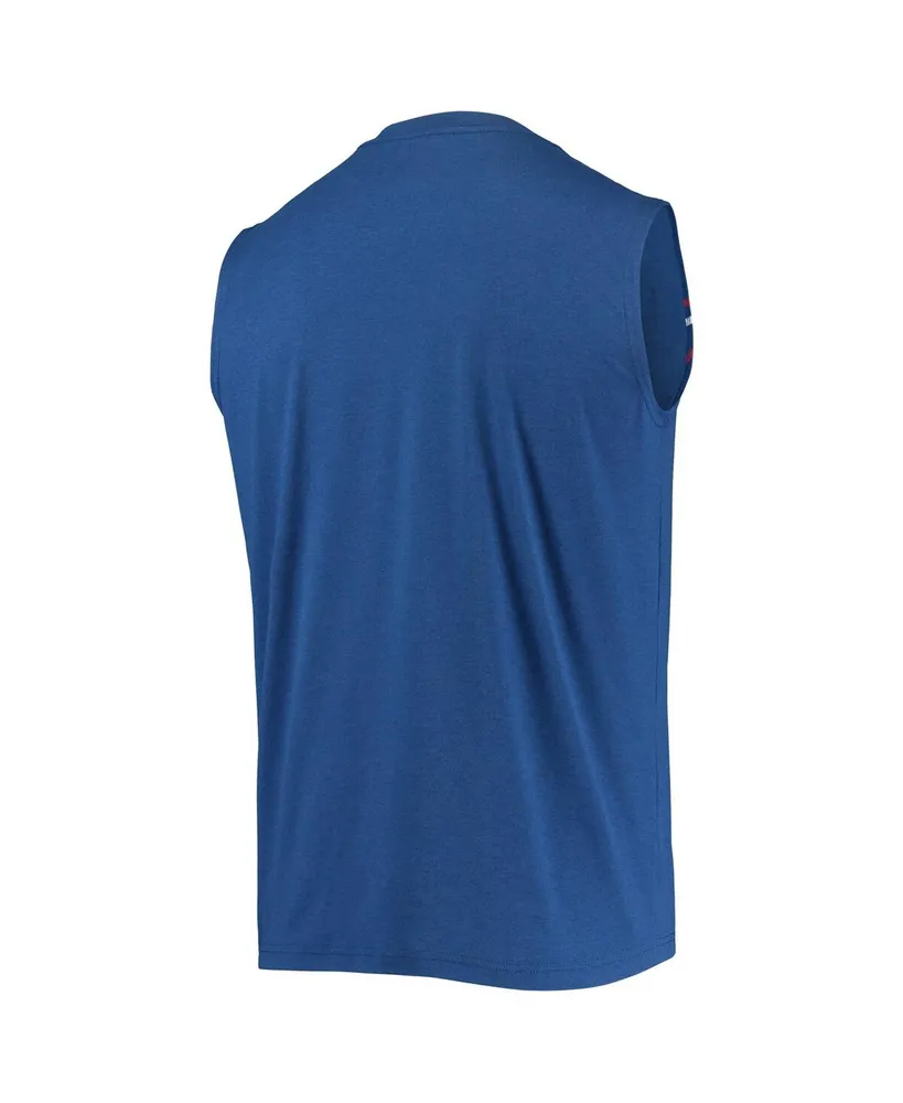 Men's New Era Heathered Royal Chicago Cubs Muscle Tank Top