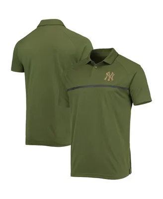 Men's LevelWear Olive New York Yankees Delta Sector Raglan Polo Shirt