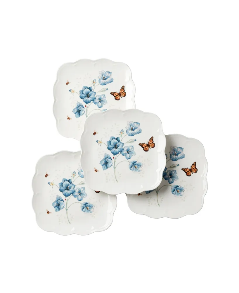 Lenox Butterfly Meadow Square Dinner Plate Set, Set of 4