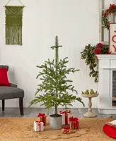 Pre-Lit Christmas Pine Artificial Tree in Decorative Planter, 54"