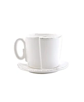 Vietri Lastra White Cup and Saucer