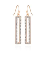 T Tahari Pave Rectangle Linear Earrings