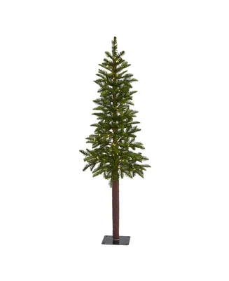 Alaskan Alpine Artificial Christmas Tree with Lights and Bendable Branches