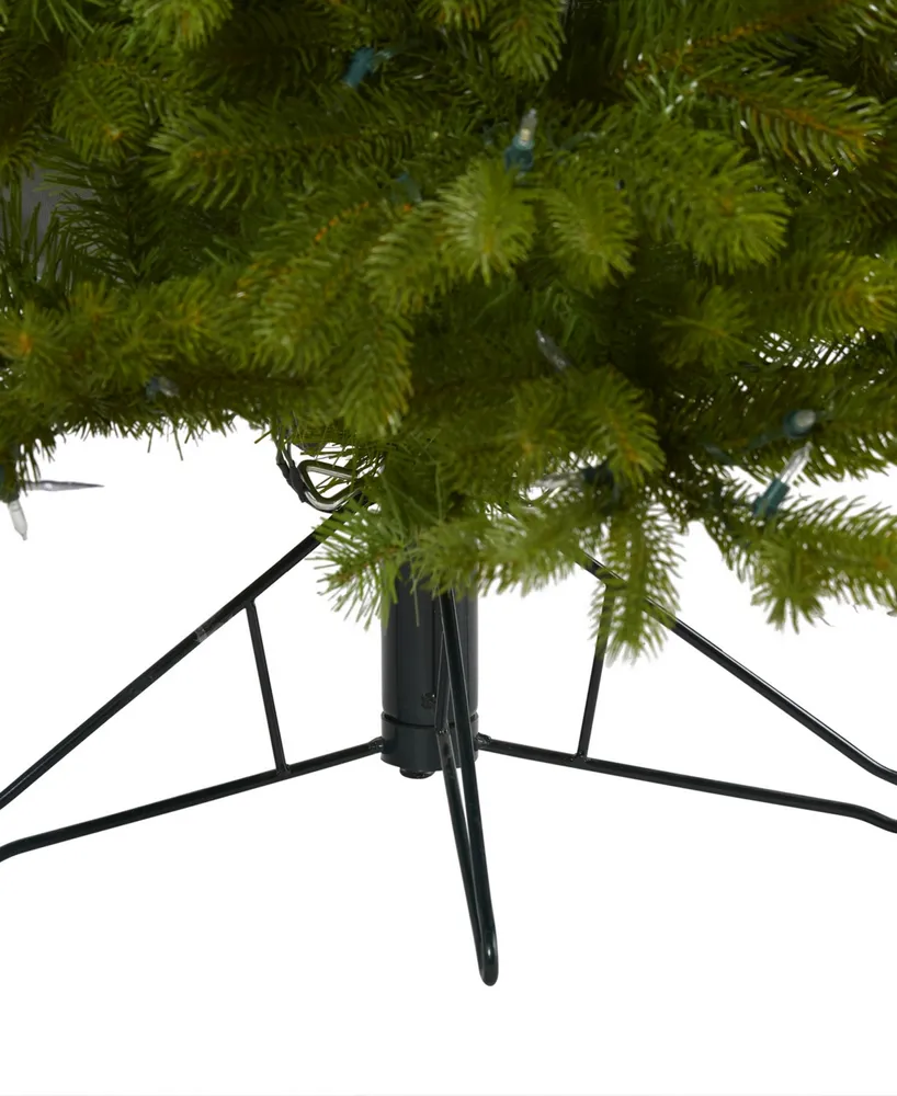 Cambridge Spruce Flat Back Artificial Christmas Tree with Lights and Bendable Branches, 48"