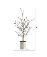 Snowed Twig Artificial Tree In Decorative Planter, 24"