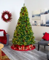 Montana Mixed Pine Artificial Christmas Tree with Pine Cones, Berries and Lights, 96"