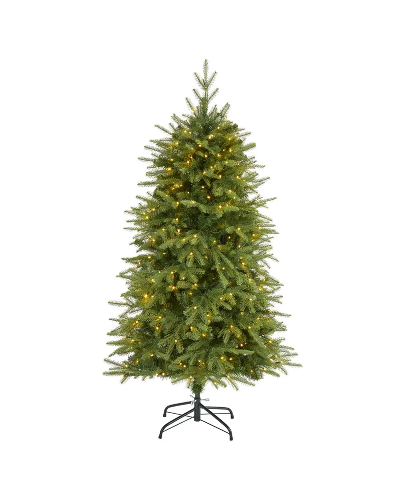 Vancouver Fir Natural Look Artificial Christmas Tree with Lights and Bendable Branches