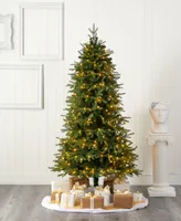 Vancouver Fir Natural Look Artificial Christmas Tree with Lights and Bendable Branches, 78"