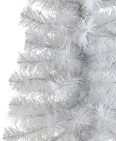 White Artificial Christmas Tree with Lights and Bendable Branches, 24"