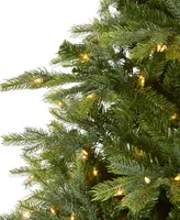 North Carolina Spruce Artificial Christmas Tree with Lights and Bendable Branches, 96"