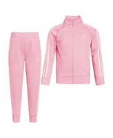adidas Little Girls Long Sleeves Classic Tricot Track Jacket and Pants, 2-Piece Set