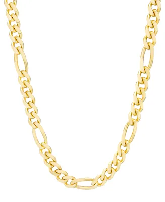 Men's Figaro Link 22" Chain Necklace in 14k Gold-Plated Sterling Silver