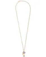 Men's Diamond Nefertiti 22" Pendant Necklace (1/4 ct. t.w.) in 14k Gold-Plated Sterling Silver