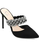 Journee Collection Women's Hazzl Braided Rhinestone Stilettos