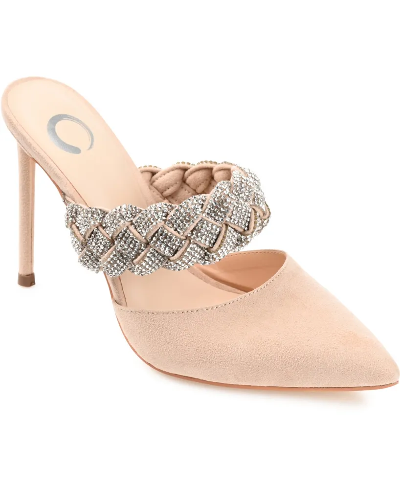 Journee Collection Women's Hazzl Braided Rhinestone Stilettos