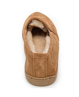 Minnetonka Men's Suede Twin Gore Sheepskin Slippers