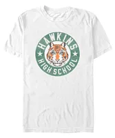 Men's Stranger Things Hawkins High Tiger Emblem Short Sleeve T-shirt