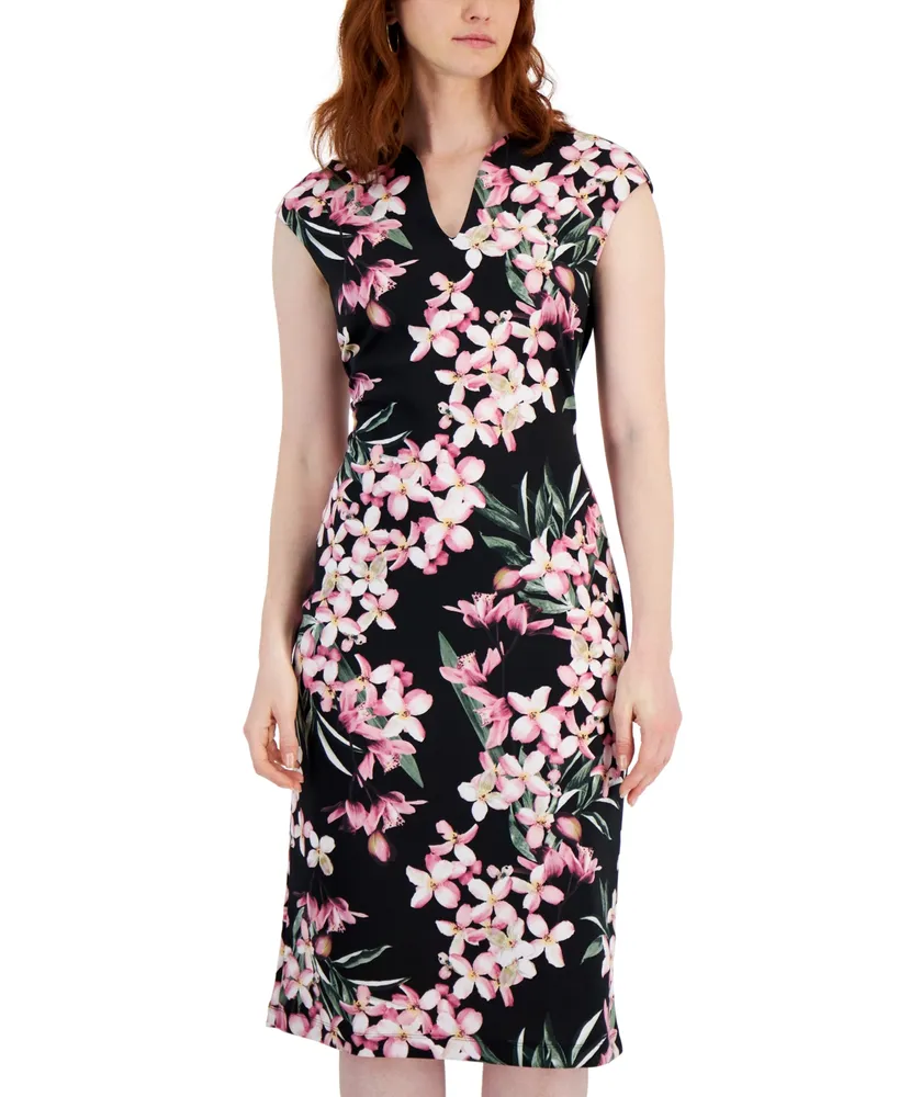 Connected Women's Floral-Print Midi Dress