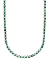 Effy Emerald (7-5/8 ct. t.w.) & Diamond (7/8 ct. t.w.) 18" Collar Necklace in Sterling Silver