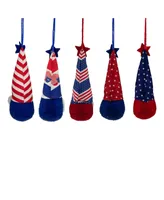 Patriotic 4th of July Americana Gnome Ornaments, Set of 5