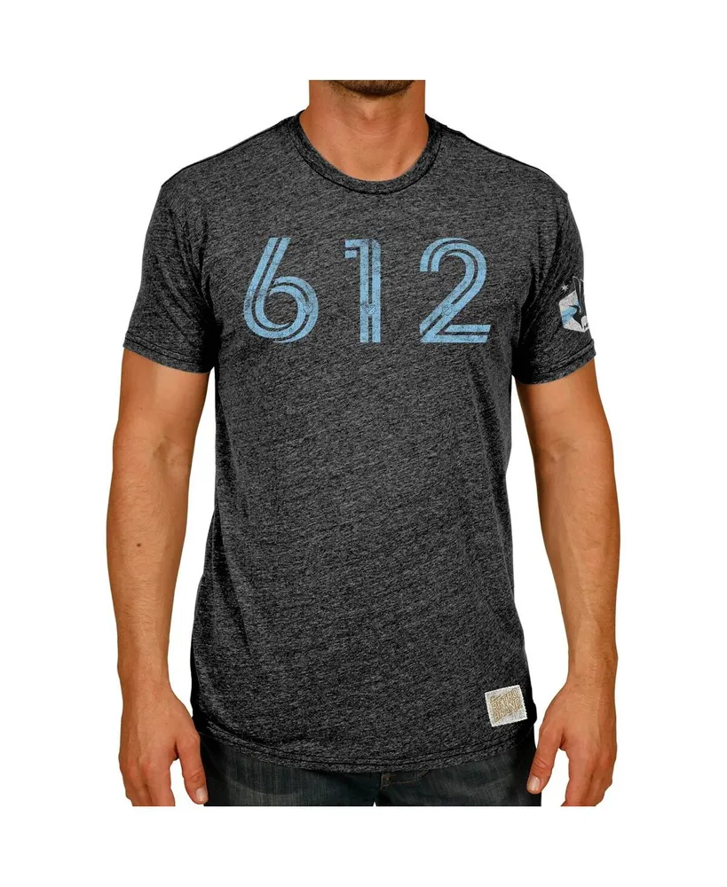 Men's Original Retro Brand Heathered Black Minnesota United Fc Area Code Tri-Blend T-shirt