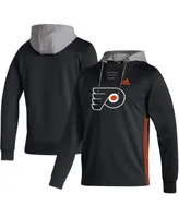 Men's adidas Black Philadelphia Flyers Skate Lace Aeroready Pullover Hoodie