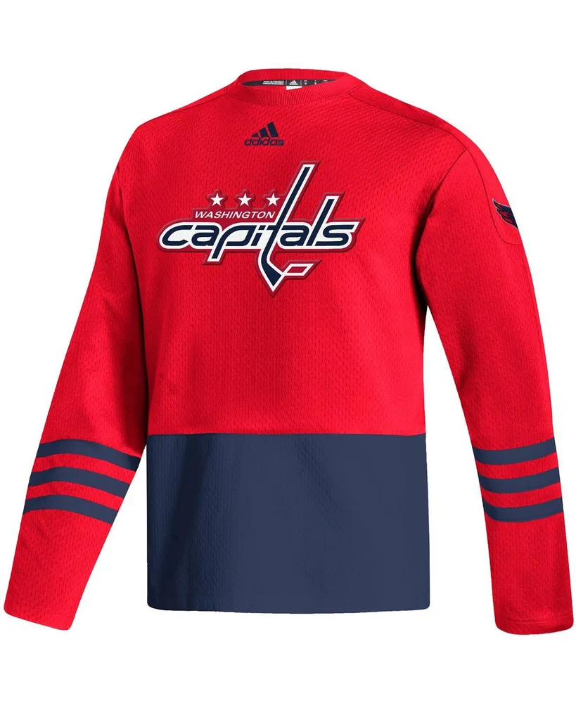 Men's adidas Red Washington Capitals Logo Aeroready Pullover Sweater