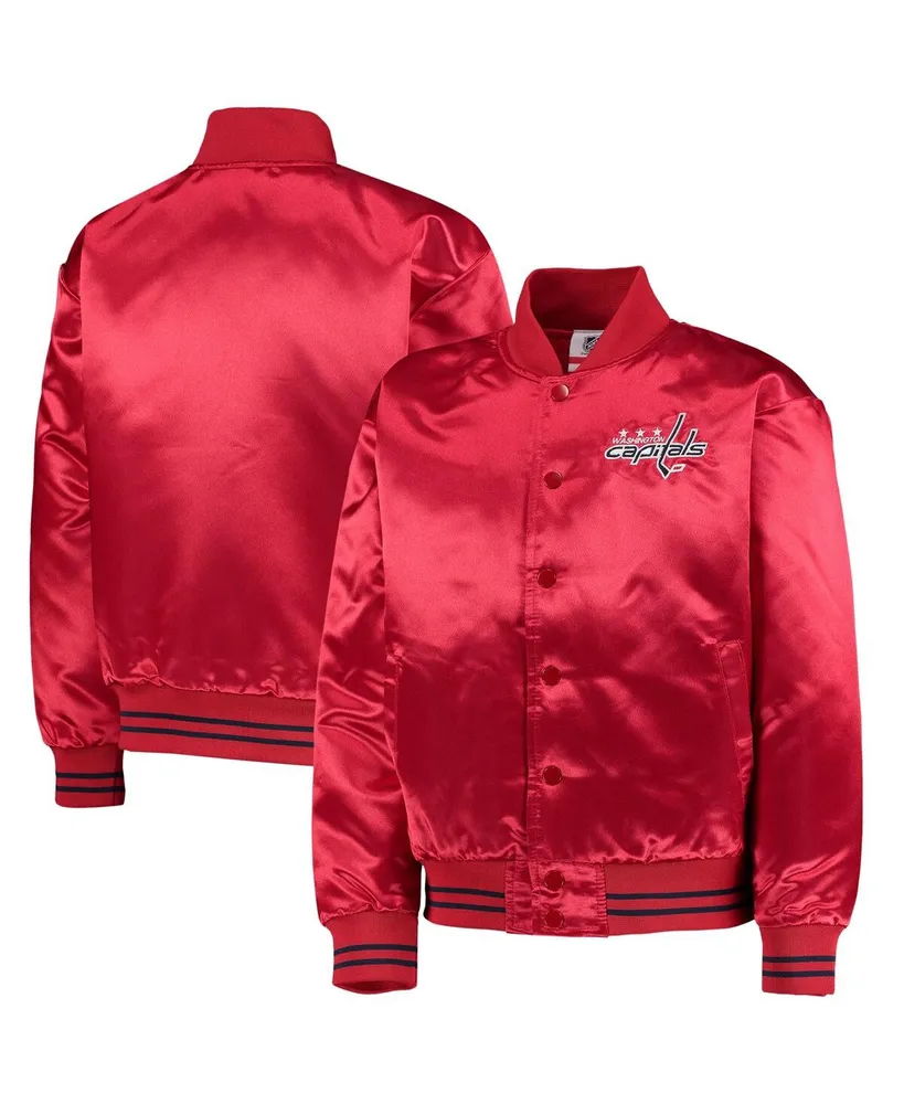Youth Starter Red Chicago Blackhawks Raglan Full-Snap Varsity Jacket Size: Small