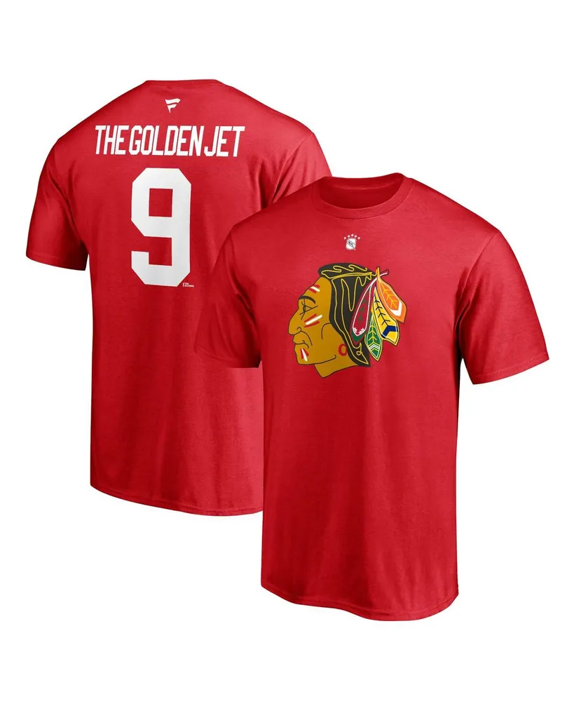 Men's Fanatics Bobby Hull Red Chicago Blackhawks Authentic Stack Retired Player NickName and Number T-shirt