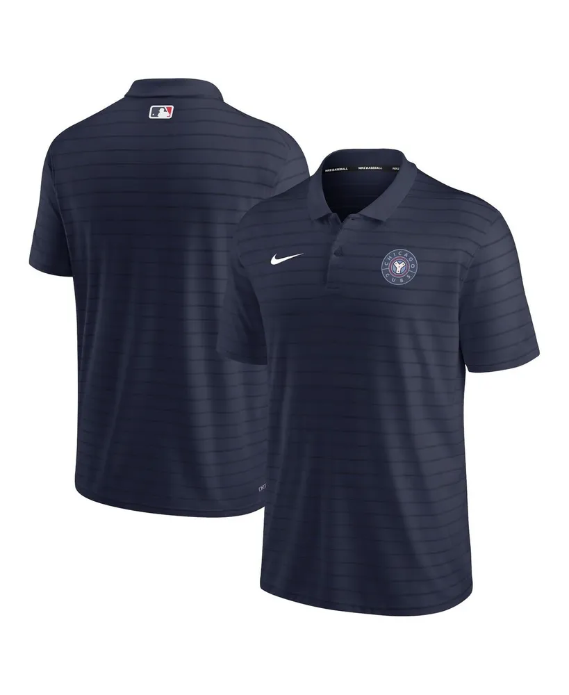 Men's Nike Navy Chicago Cubs Authentic Collection City Connect Striped Performance Polo Shirt