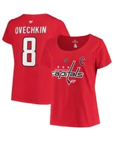 Women's Fanatics Alexander Ovechkin Red Washington Capitals Plus Name and Number Scoop Neck T-shirt