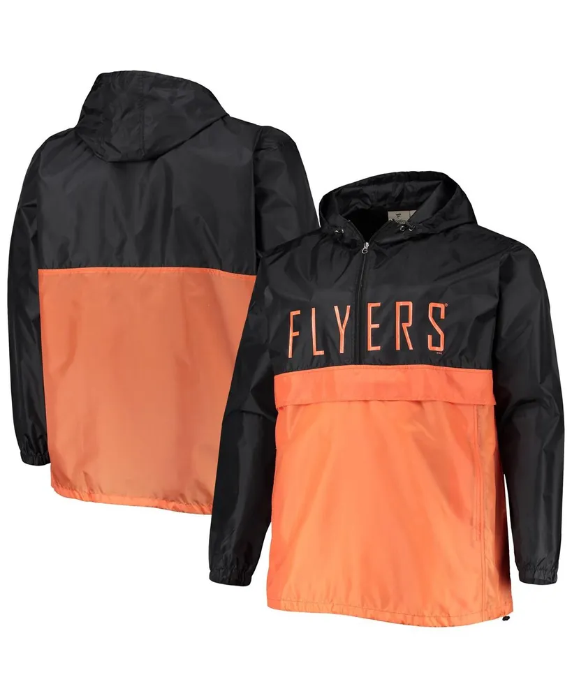 Men's Black Philadelphia Flyers Big and Tall Anorak Half-Zip Pullover Hoodie