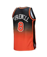 Men's Mitchell & Ness Latrell Sprewell Orange, Black New York Knicks 1998/99 Hardwood Classics Fadeaway Swingman Player Jersey