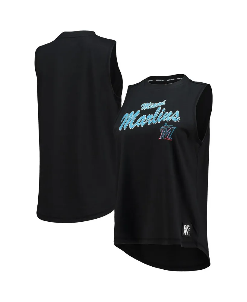 Women's Dkny Sport Black Miami Marlins Marcie Tank Top