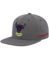 Men's Mitchell & Ness Charcoal Chicago Bulls Hardwood Classics 1996 Nba Finals Carbon Cabernet Fitted Hat